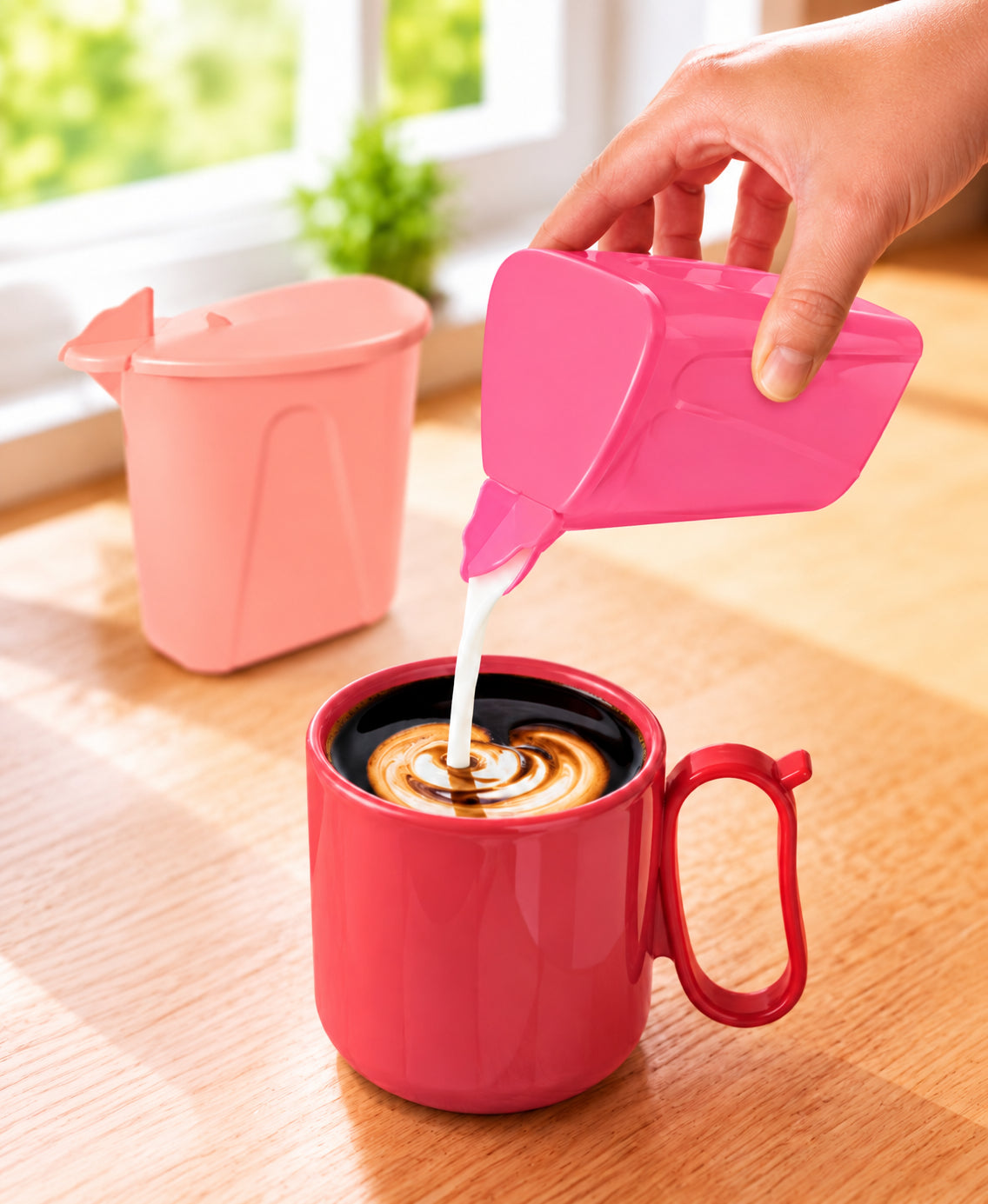 Tupperware Vintage Suiker- en Melkset – 2 × 350 ml met houder
