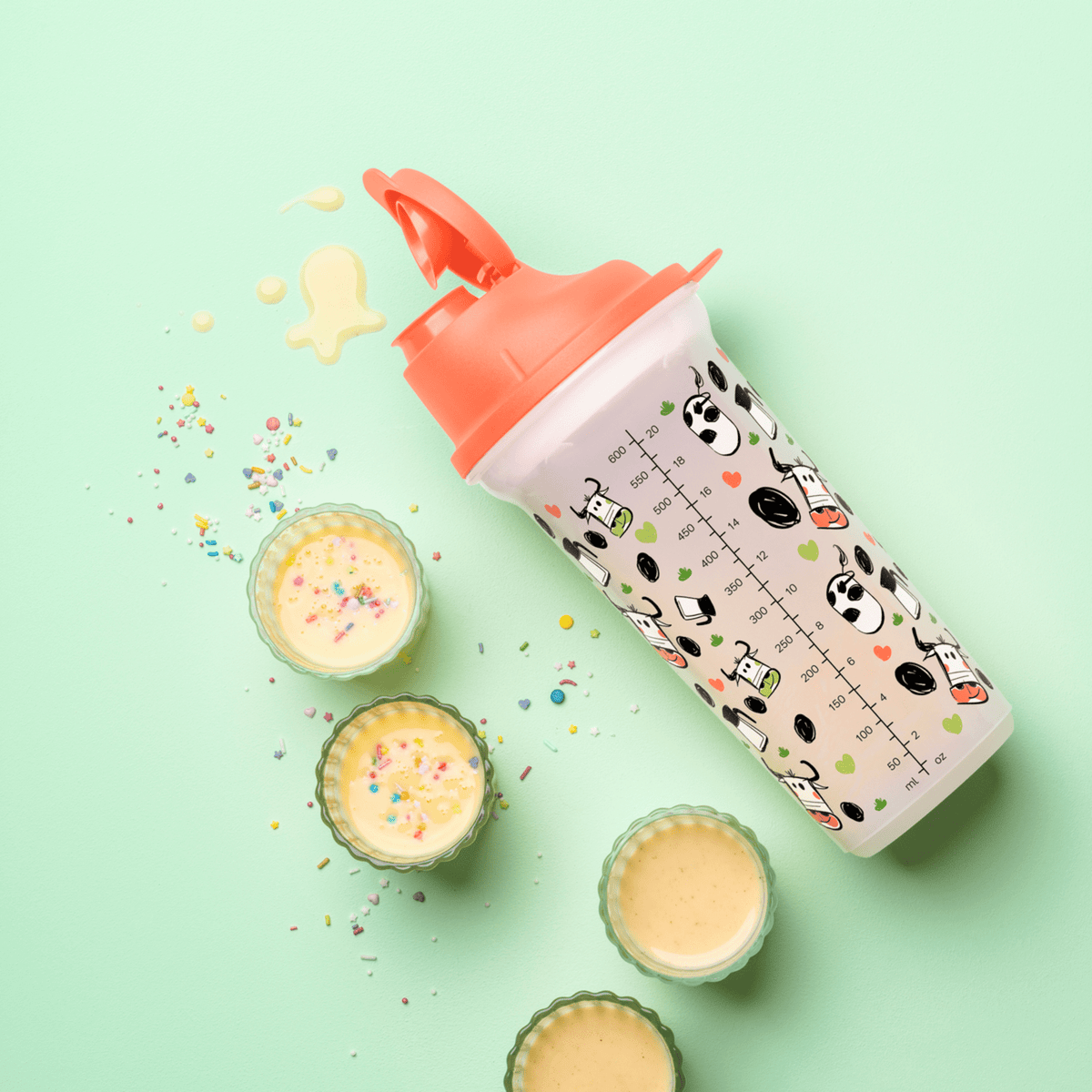Tupperware Shaker 600 ml met koeienprint