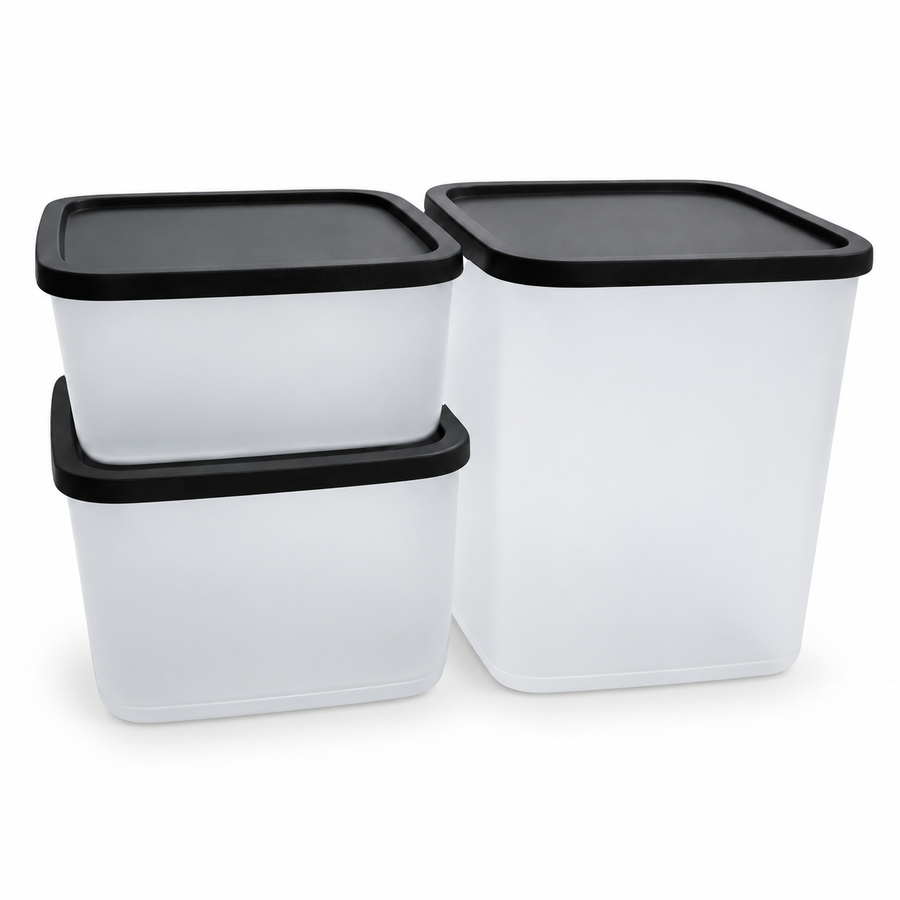 Tupperware Cubix Bewaardozen Set (650 ml, 1 L en 1,8 L)