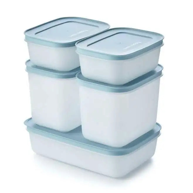 Tupperware Diepvriesbakken Set 5 delig Blauw - Ivonne's Kitchentools