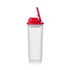 Tupperware square fridge jug with measurement markings and a red flip-top lid
