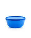 Blue Tupperware Ruimtekom 1.5 liter storage bowl with lid on a white background