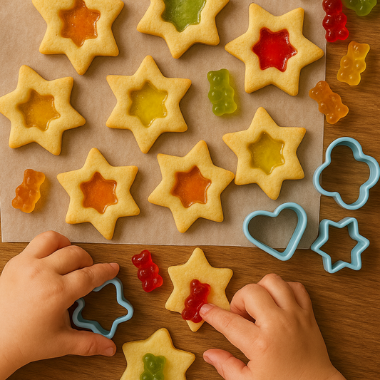 Kleurrijke Haribo-raamkoekjes – kleine handjes, grote herinneringen