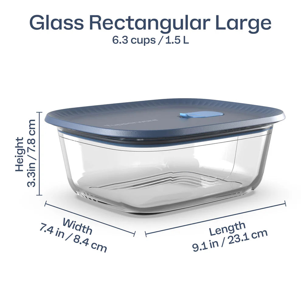 Tupperware Voilà  glazen schaal - rechthoekig 1,5 L