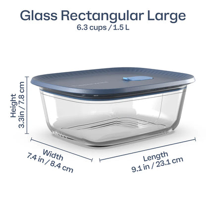 Tupperware Voilà  glazen schaal - rechthoekig 1,5 L
