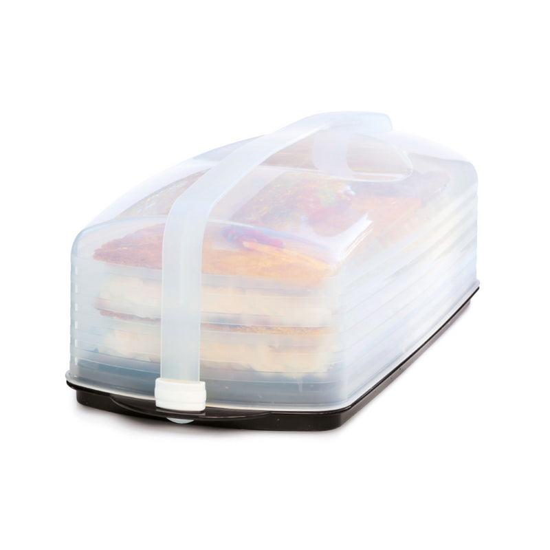 Transparante brooddoos met sluiting, ideaal voor opslag en transport van sandwiches en broodjes