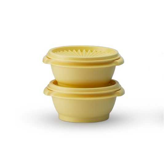 Tupperware Vintage Sterdeksel Kommen 340 ml Set van 2 | Zonnekommen