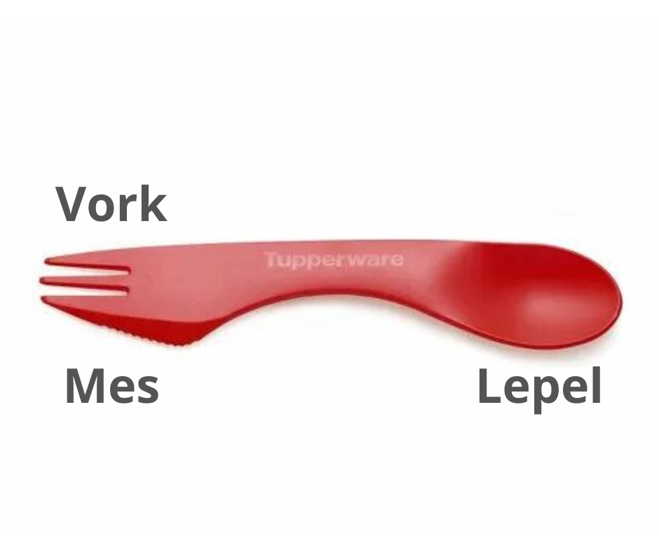Tupperware Spork – vork, lepel en mes in één - Ivonne's Kitchentools