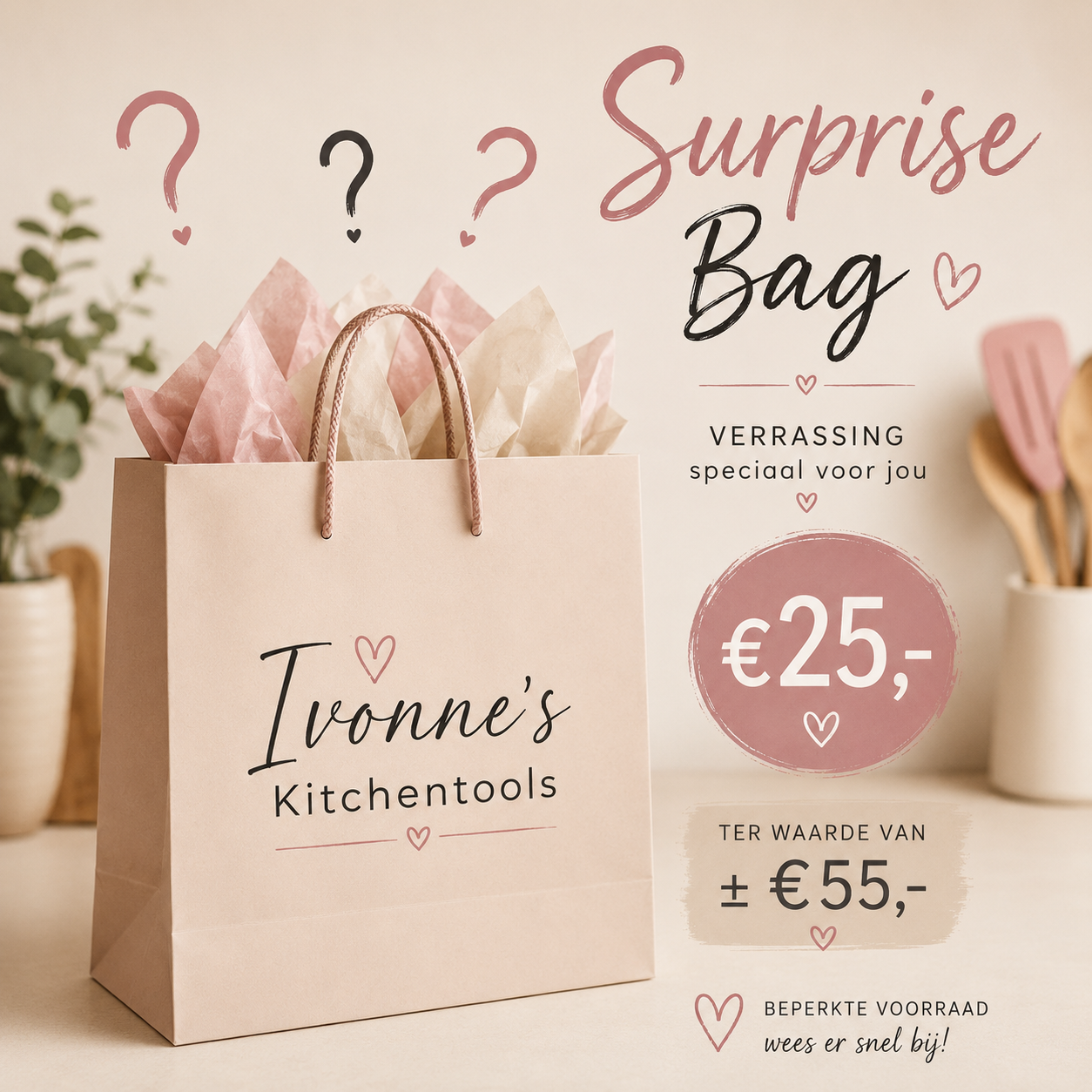 Ivonne's Kitchentools Surprise Bag met keukengadgets, €25,- voor ±€55,- waarde