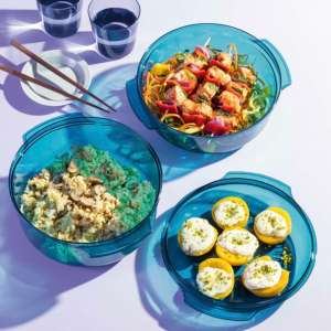 Retangular Micro Plus Tupperware Tupperware Micro Plus 3: Microwave Set for Efficient Stack Cooking ...