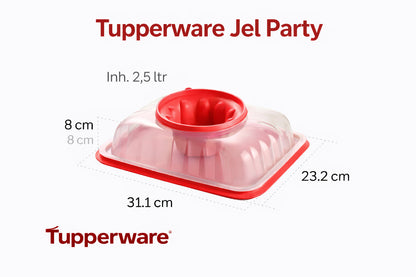 Tupperware Gel Party – rood 2,5 liter