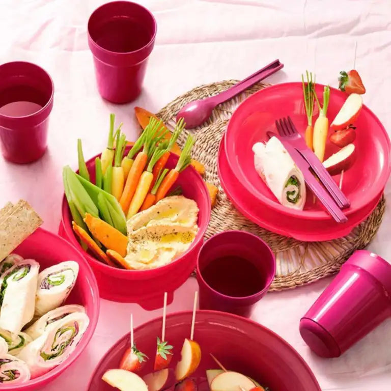 Tupperware Aloha Dubbel Bord Roze - Ivonne's Kitchentools