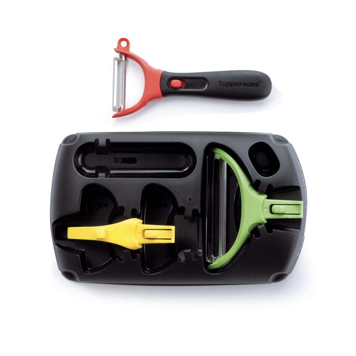 Tupperware schilmes en snijgereedschap set met opbergdoos, perfect voor keuken en koken