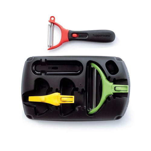 Tupperware schilmes en snijgereedschap set met opbergdoos, perfect voor keuken en koken