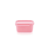 Pink Tupperware Basic Line 160 ml food storage container with lid on a white background