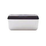 Tupperware BreadSmart Junior white bread box with a perforated black lid