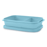 Light blue Tupperware ECO+ Duo Lunchbox with two compartments and matching lid