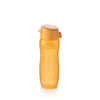 Transparent orange Tupperware EcoFles Plus Slim 500 ml water bottle with a flip-top lid.