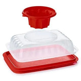 Red Tupperware Gel Party set with clear lid and red mold