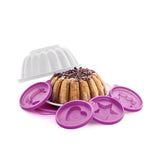 Paarse siliconen bakvormen met hart, ster en kat ontwerpen, perfect voor creatieve cakes en desserts