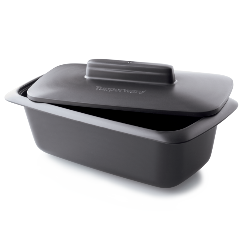 Grey Tupperware UltraPro Terrine 1.8L rectangular baking dish with lid