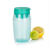 Tupperware Universal Jar 825 ml in turquoise with lemon and lime slices.