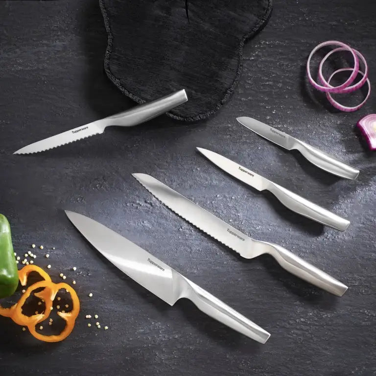 Premium keukengerei set met Tupperware messen, perfect voor culinaire avonturen en koken